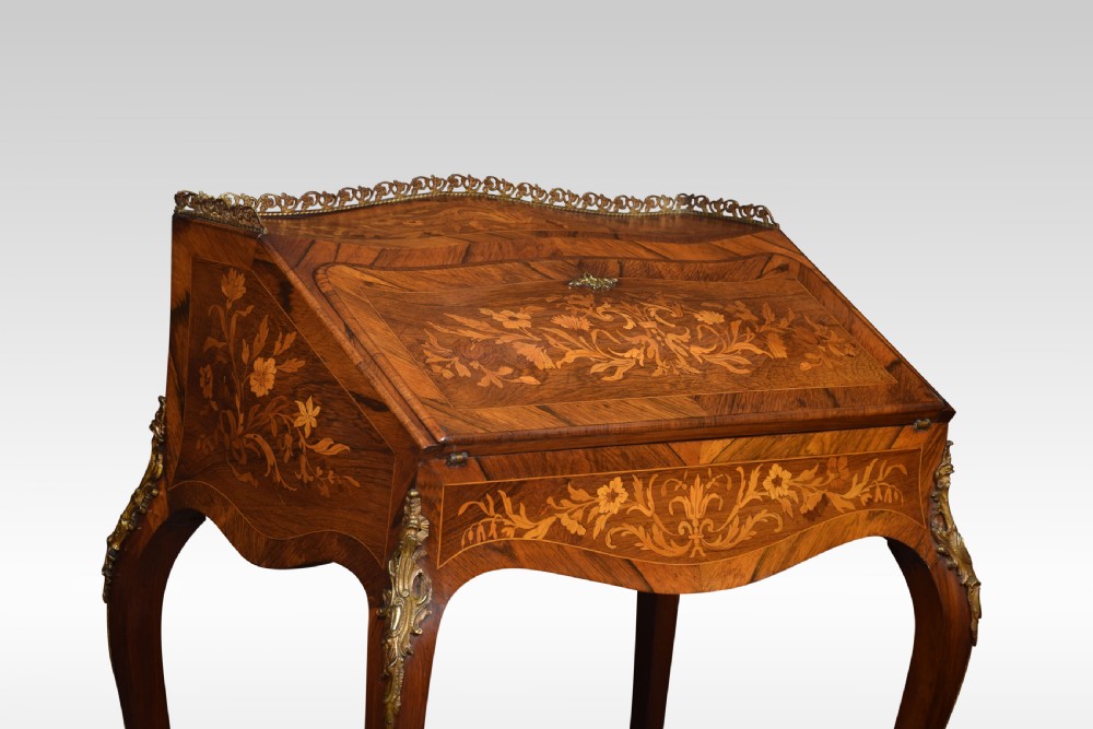 Rosewood inlaid bureau de dame View VII