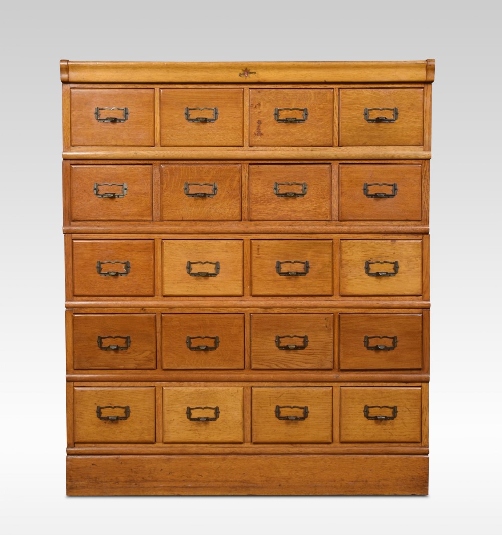 Oak sectional filing cabinet