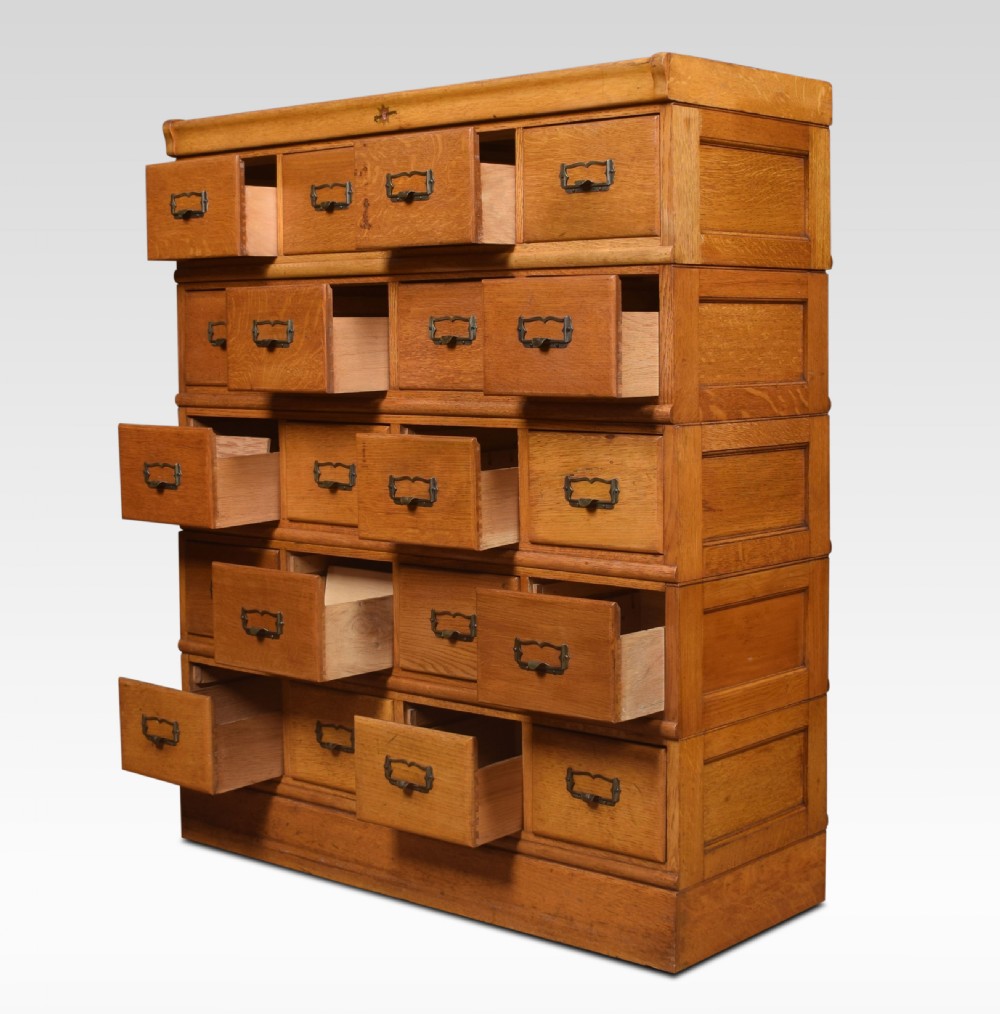Oak sectional filing cabinet View III