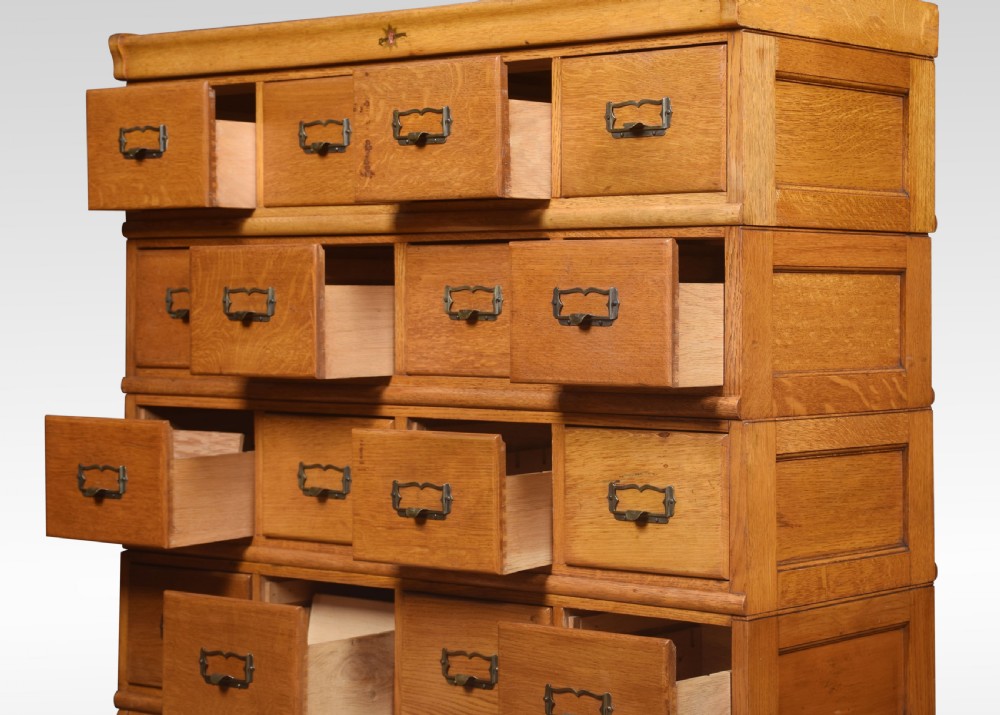 Oak sectional filing cabinet View V