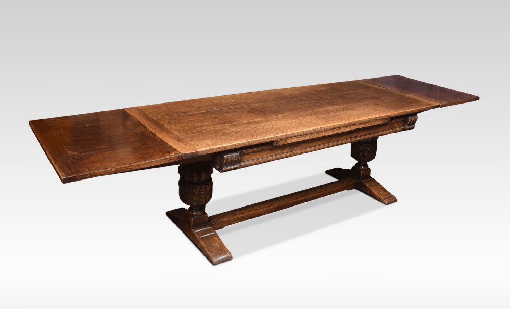 Large 18th century style oak refectory table View III