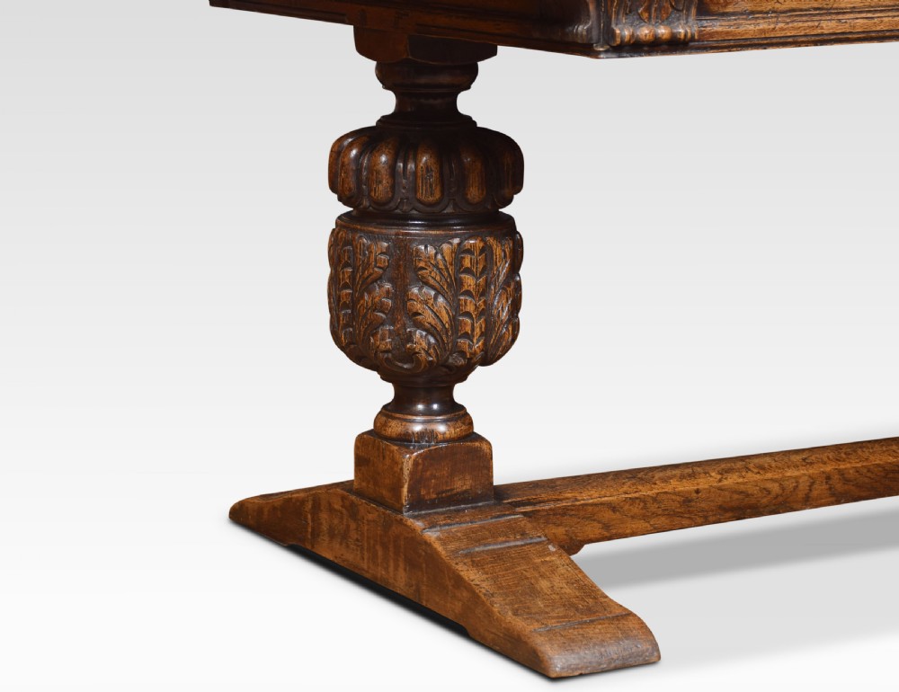 Large 18th century style oak refectory table View VI