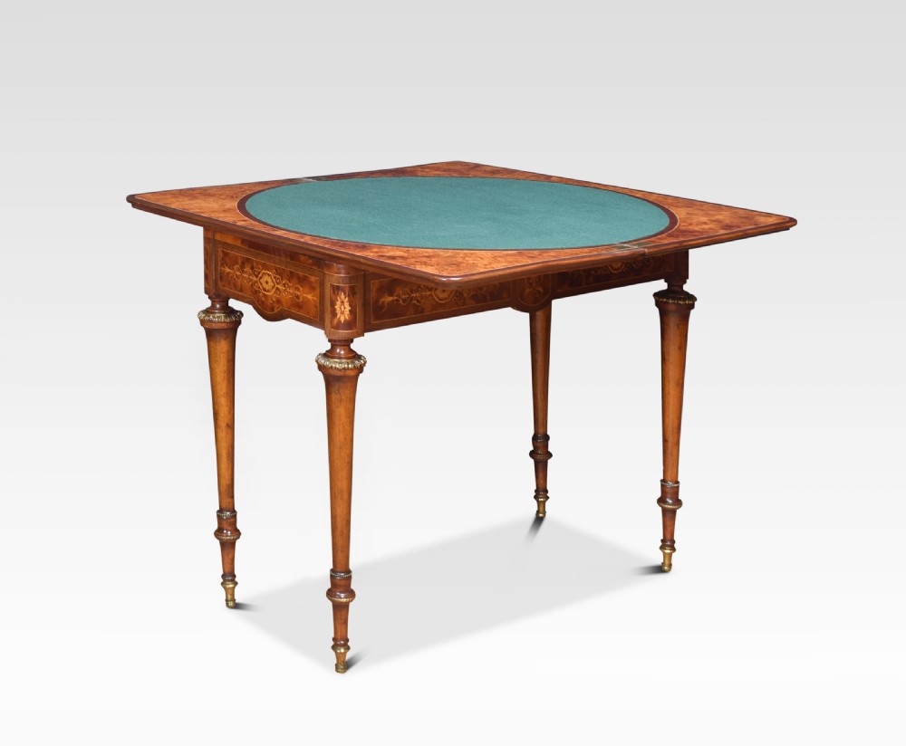 Amboyna inlaid card table View II
