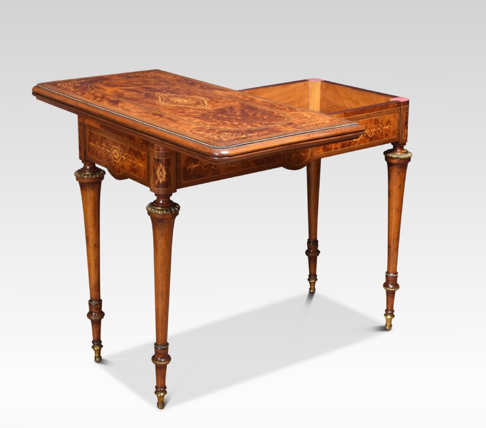 Amboyna inlaid card table View IV