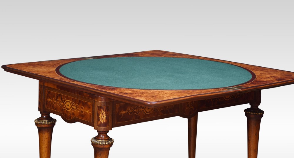 Amboyna inlaid card table View VI