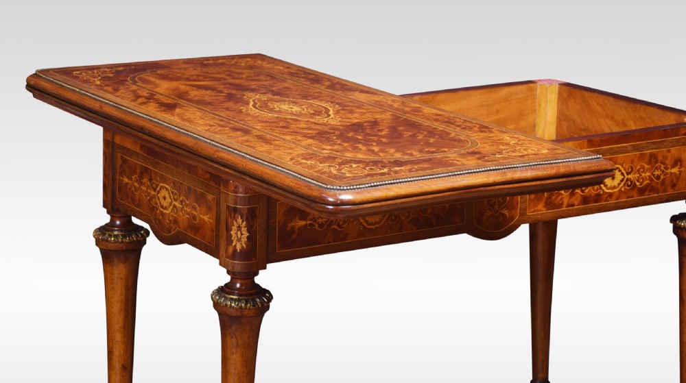 Amboyna inlaid card table View VIII