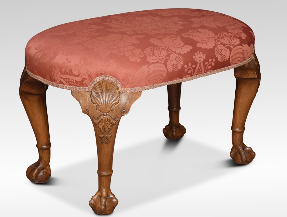 Walnut framed oval stool