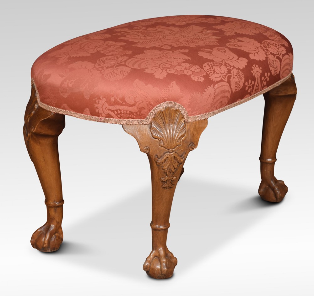 Walnut framed oval stool View III