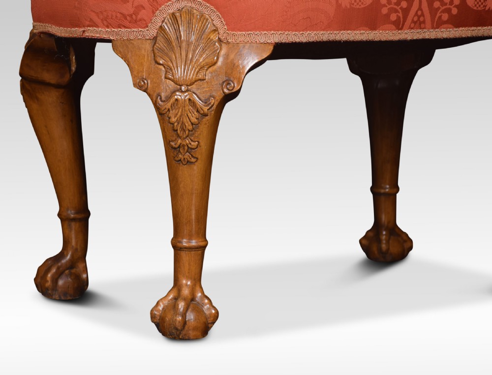 Walnut framed oval stool View IV