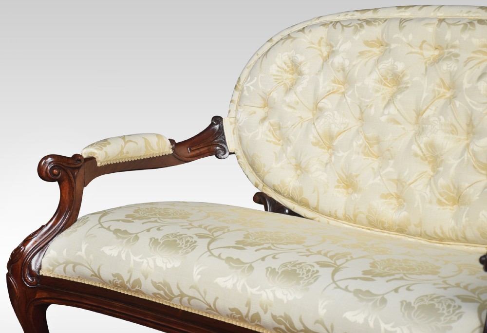 19th century rosewood framed settee View IV