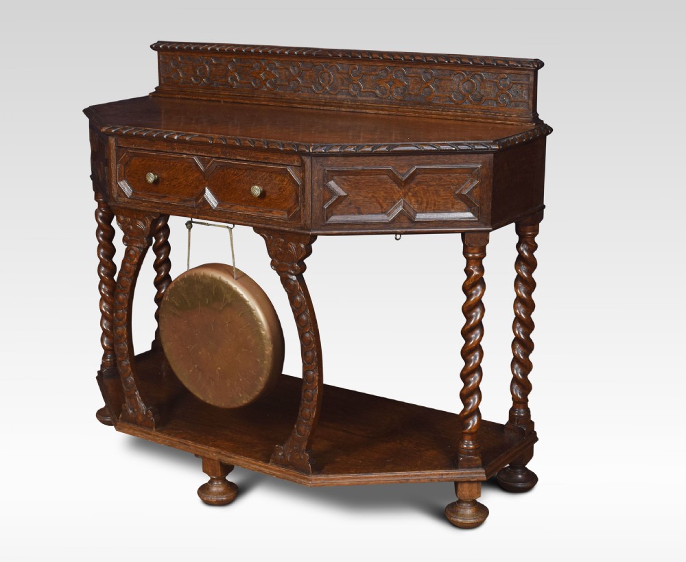 Carved oak hall table View II