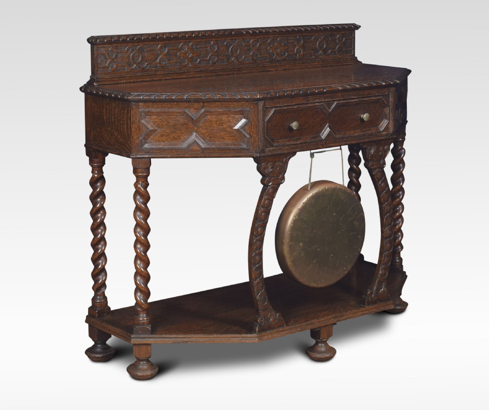 Carved oak hall table View III