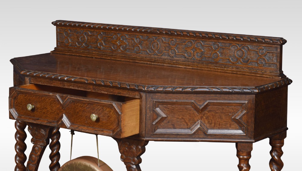 Carved oak hall table View VII