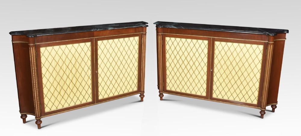 Pair of Regency style mahogany two door cabinets View VI