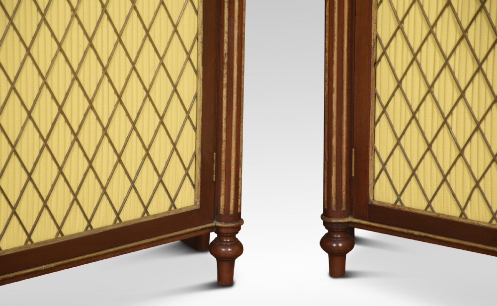 Pair of Regency style mahogany two door cabinets View IX