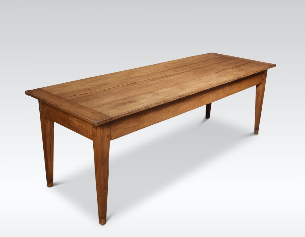 Large oak farmhouse kitchen dining table View IX