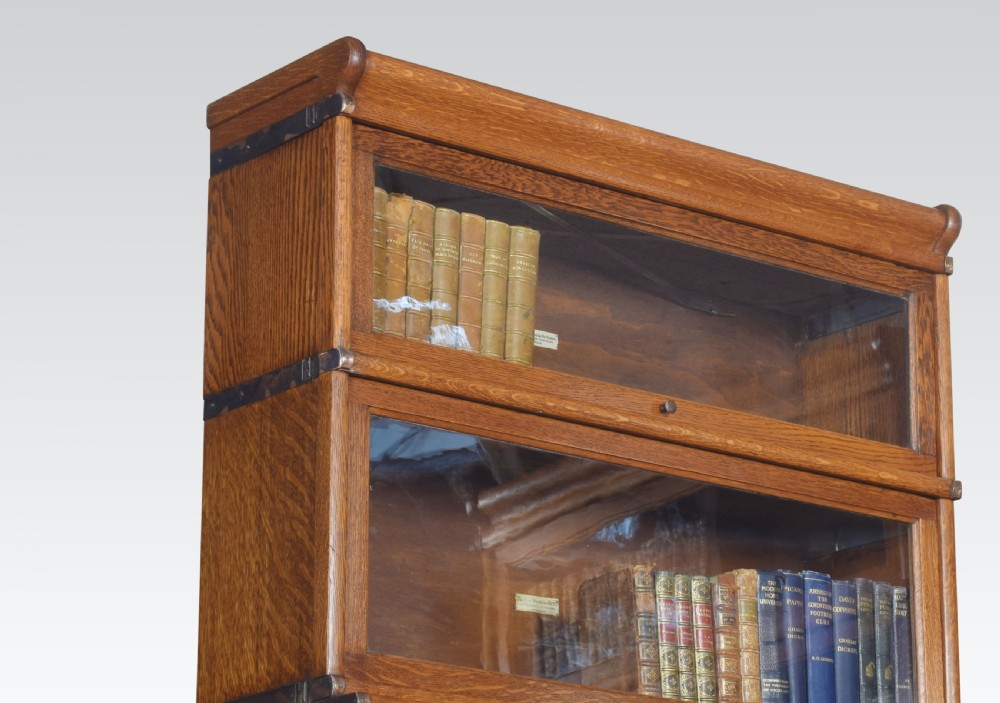 Pair Oak globe Wernicke six section bookcases View V