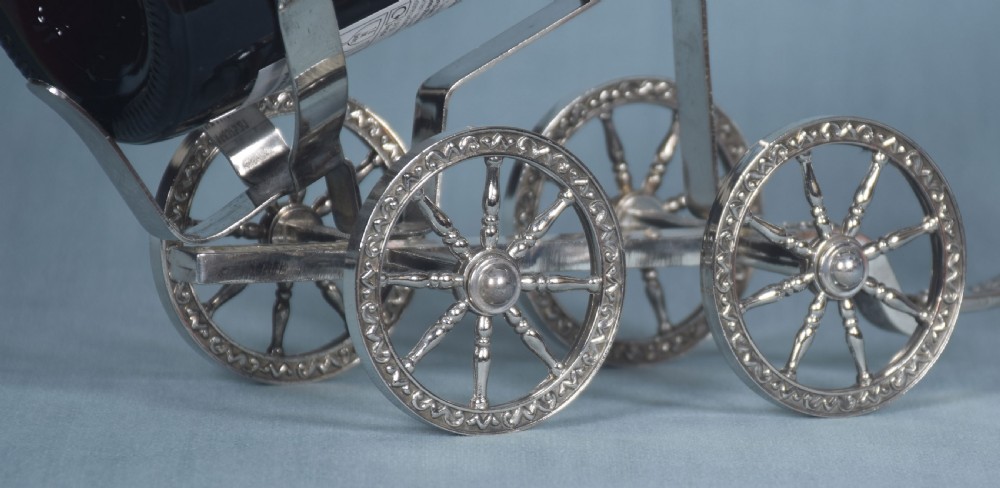 Pair of silver plated bottle stands View IV