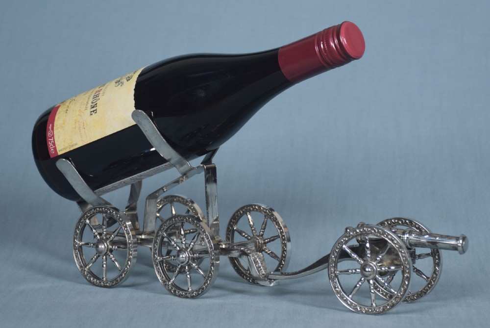 Pair of silver plated bottle stands View VII