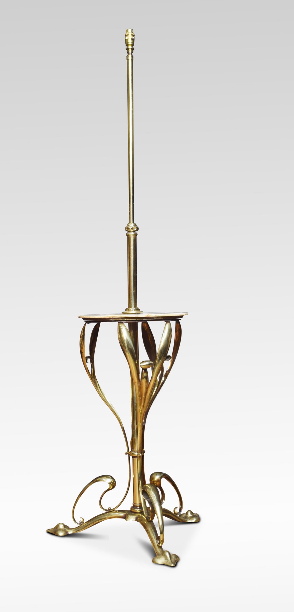 Art Nouveau Brass and marble standard lamp
