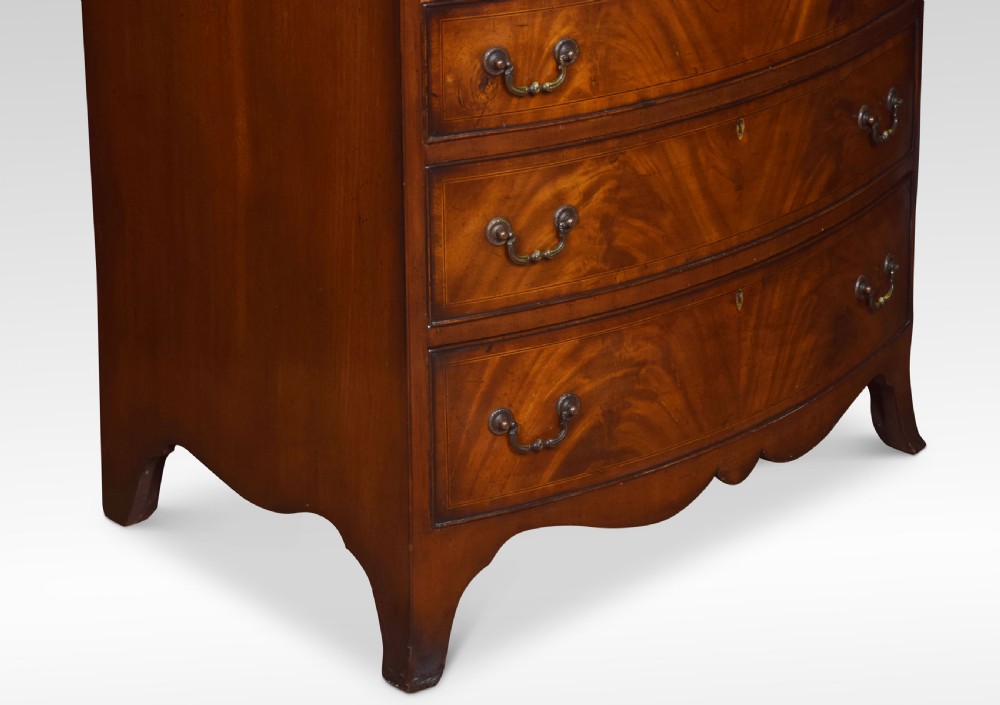 Regency style mahogany bow fronted chest of drawers View V