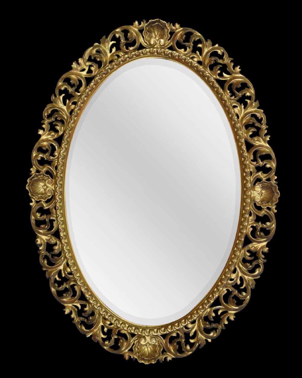 Large oval Florentine gilt wall mirror