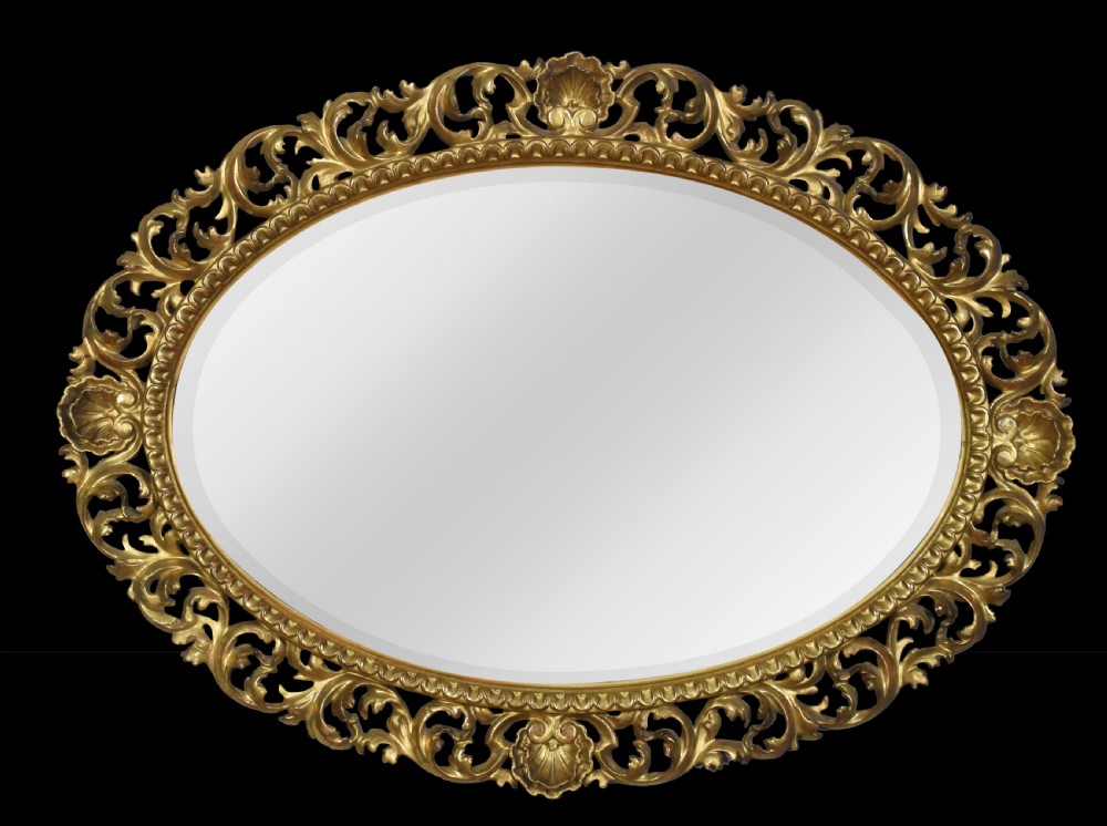Large oval Florentine gilt wall mirror View II