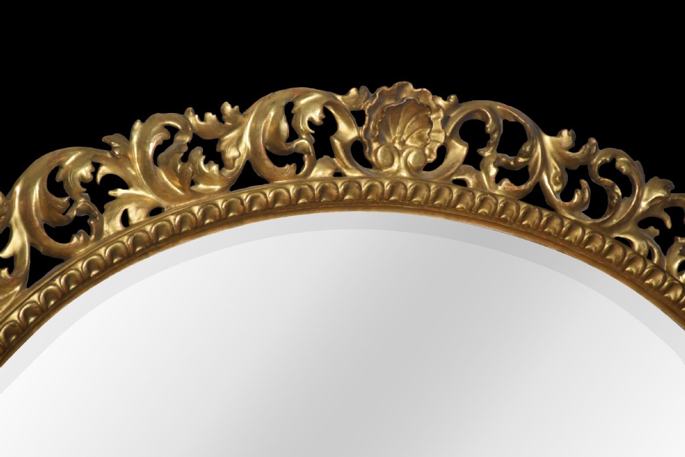 Large oval Florentine gilt wall mirror View III