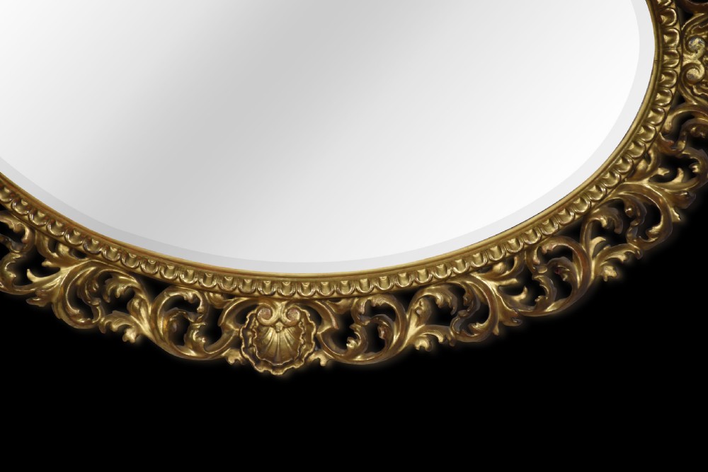 Large oval Florentine gilt wall mirror View V