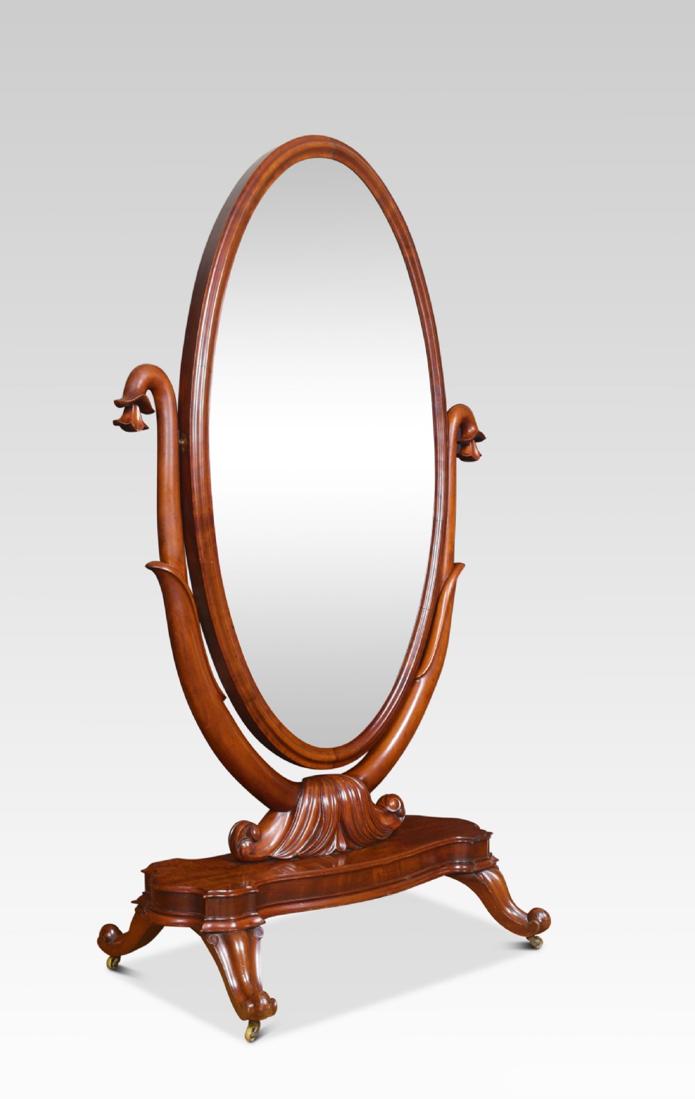 Victorian mahogany cheval mirror