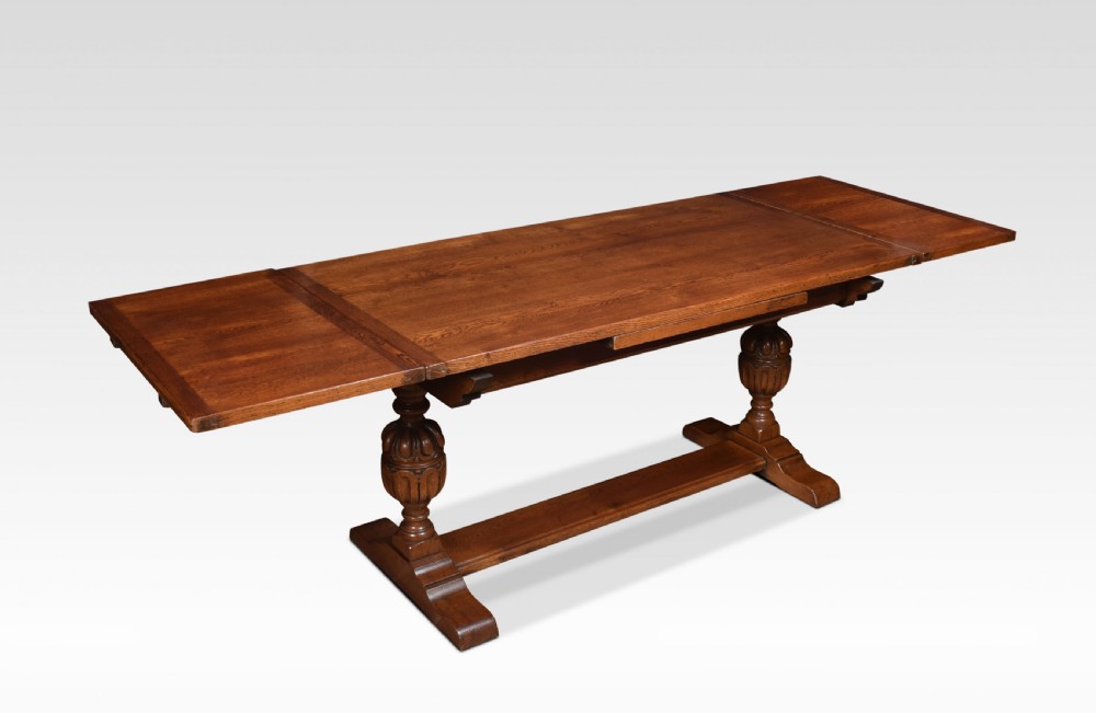 Oak draw leaf refectory table View II