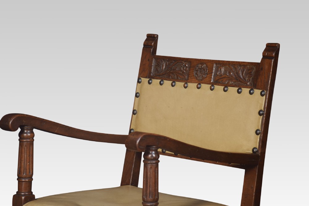Set of six substantial oak dining chairs View III
