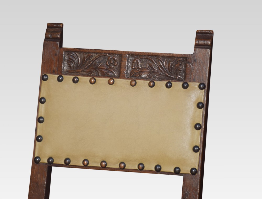 Set of six substantial oak dining chairs View VIII