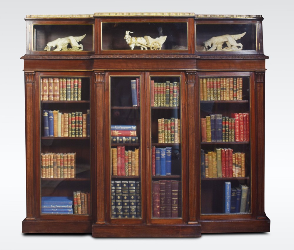 Late 19th century breakfront display bookcase