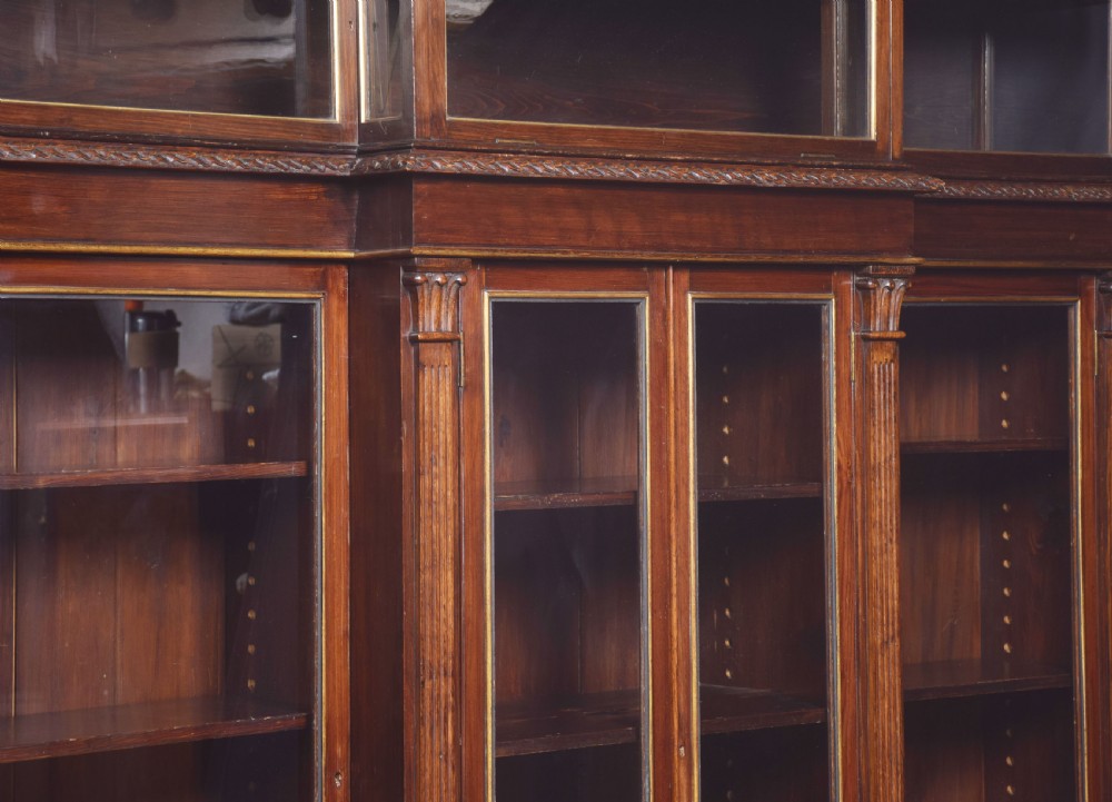 Late 19th century breakfront display bookcase View IV