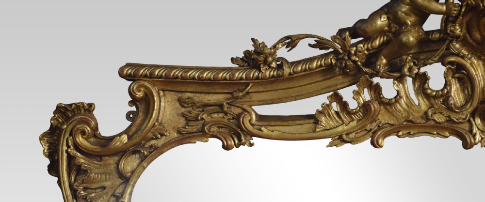 Large gilt overmantel mirror View IX