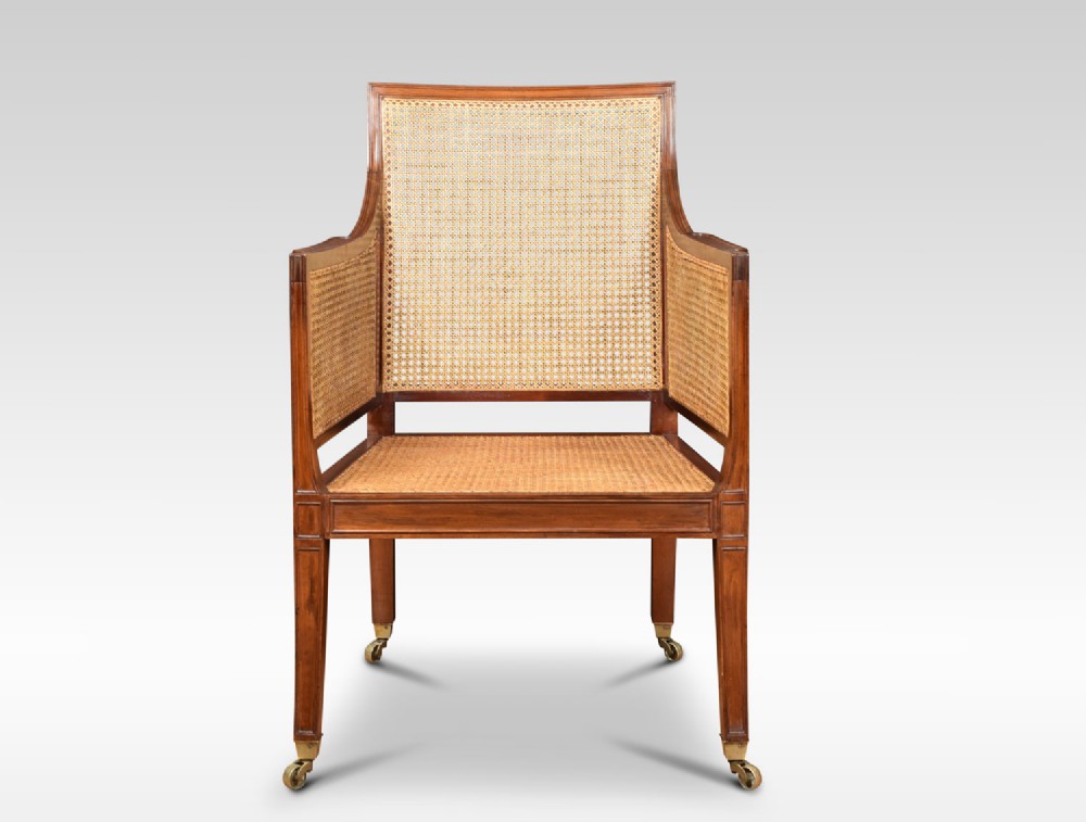 Regency style Mahogany bergere armchair