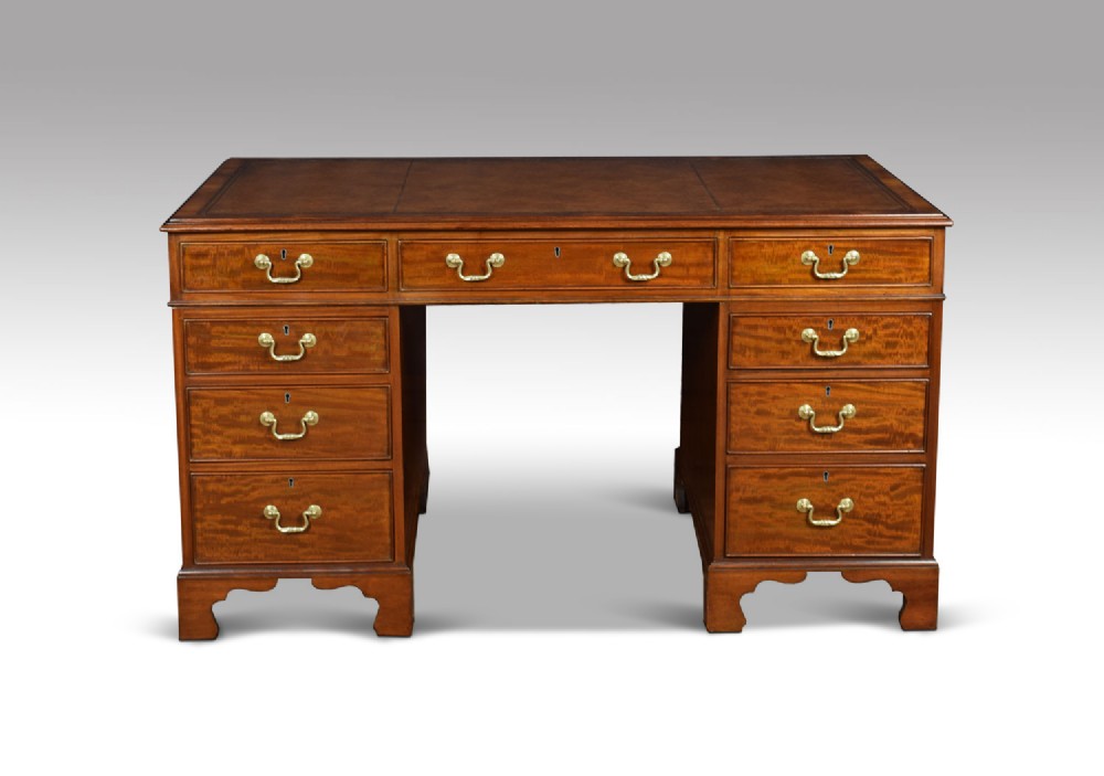 Mahogany twin pedestal desk