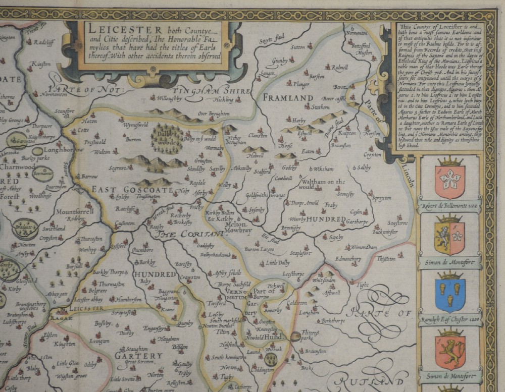 Map of Leicester by John Speed View II