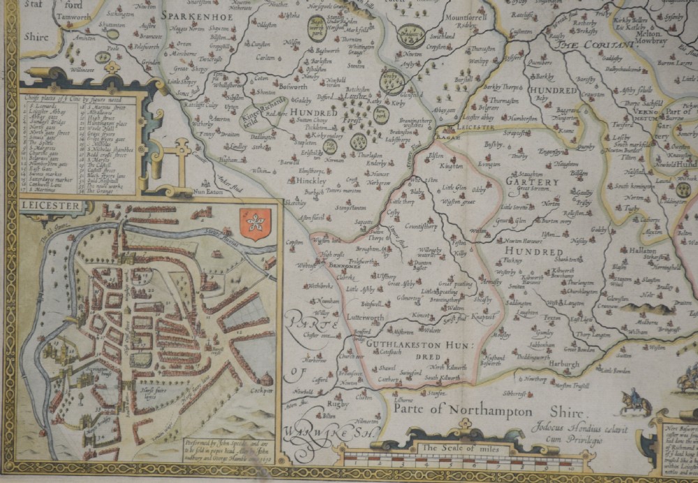 Map of Leicester by John Speed View III