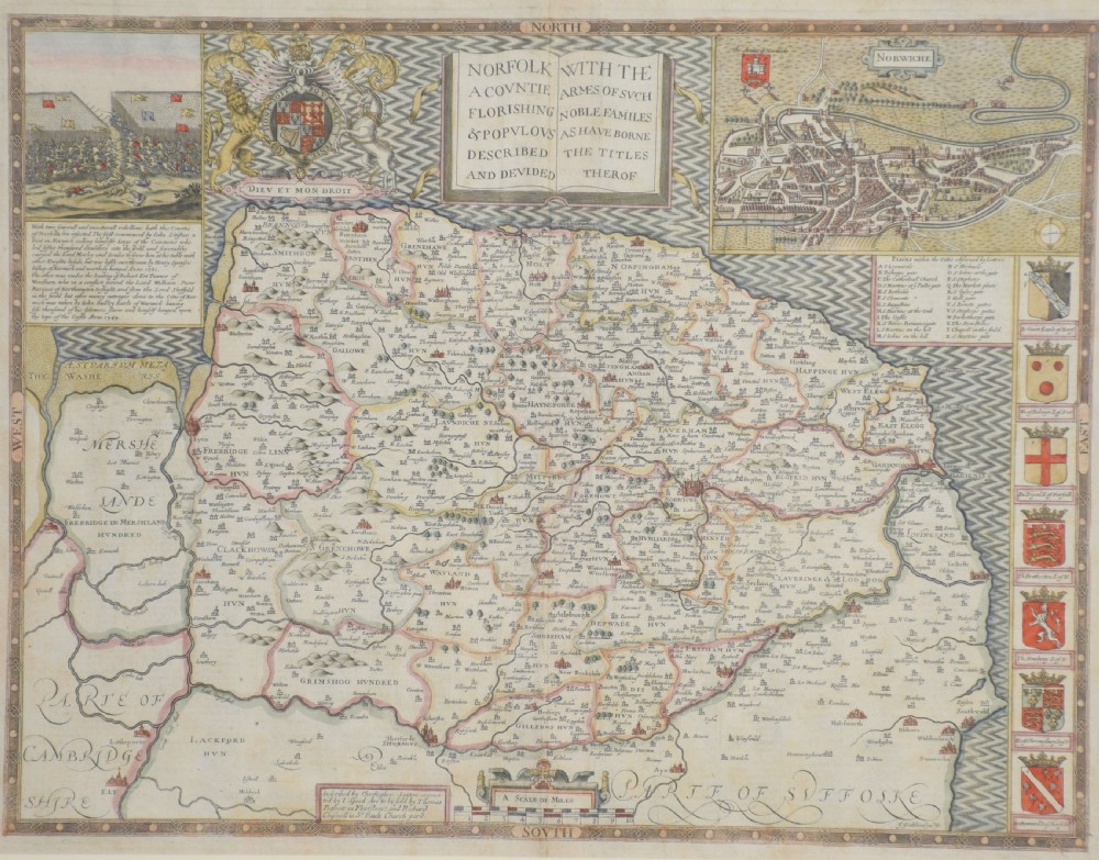 Map of Norfolk by John Speed View III