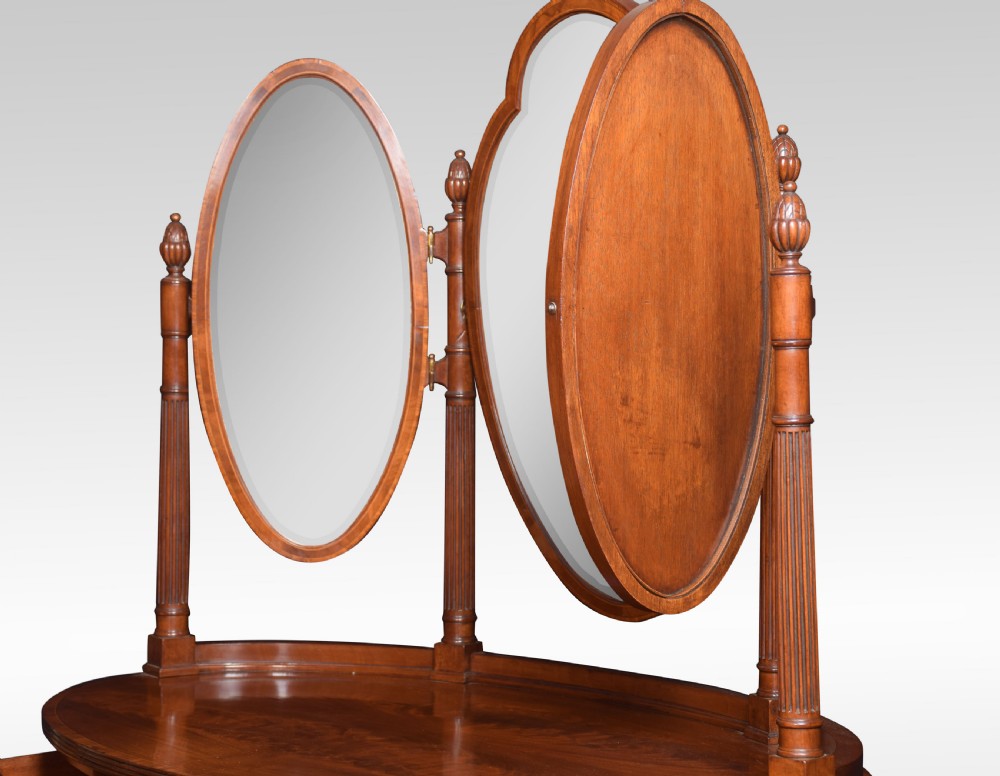 Mahogany inlaid oval dressing table View II