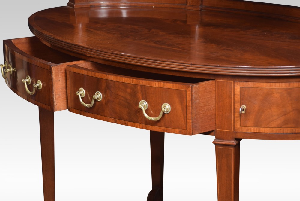 Mahogany inlaid oval dressing table View III
