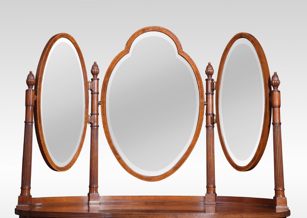 Mahogany inlaid oval dressing table View XI