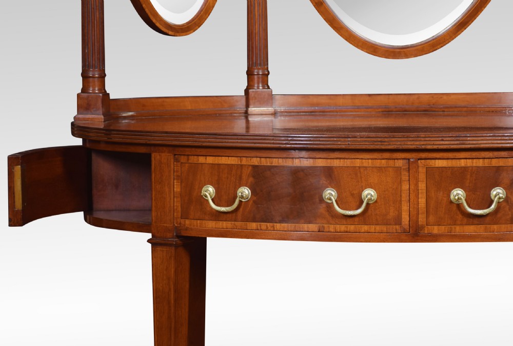 Mahogany inlaid oval dressing table View XV
