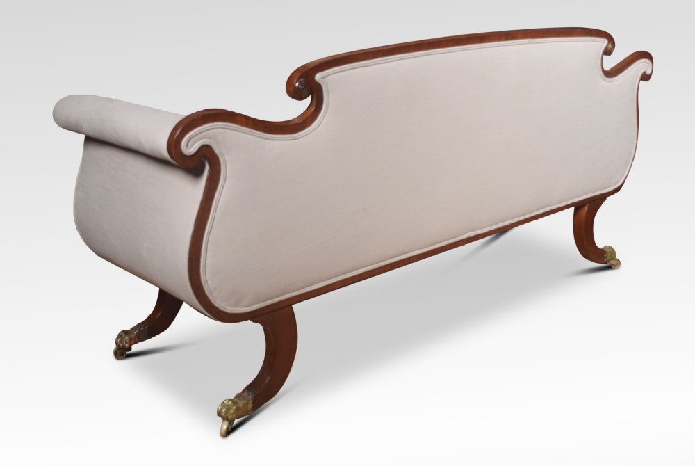 Mahogany scroll end settee View V
