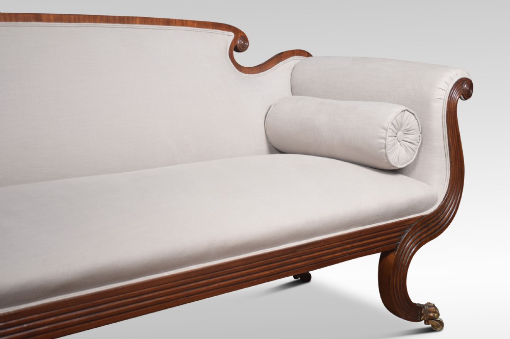 Mahogany scroll end settee View VI