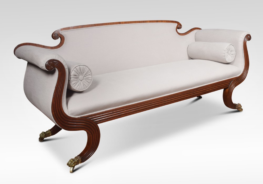 Mahogany scroll end settee View VII