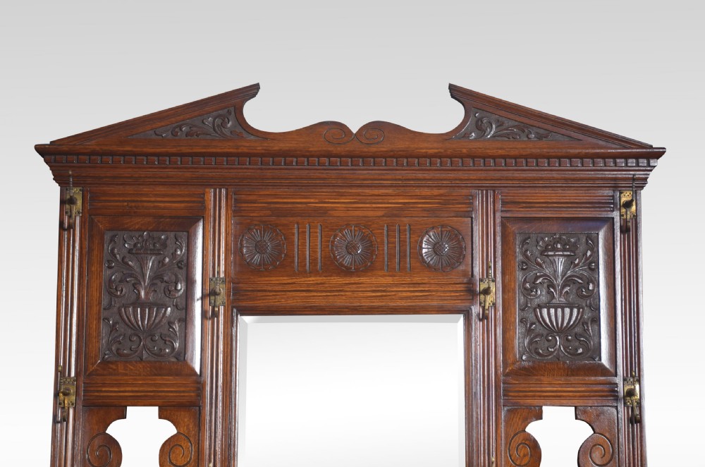 19th century carved oak hall stand View IV