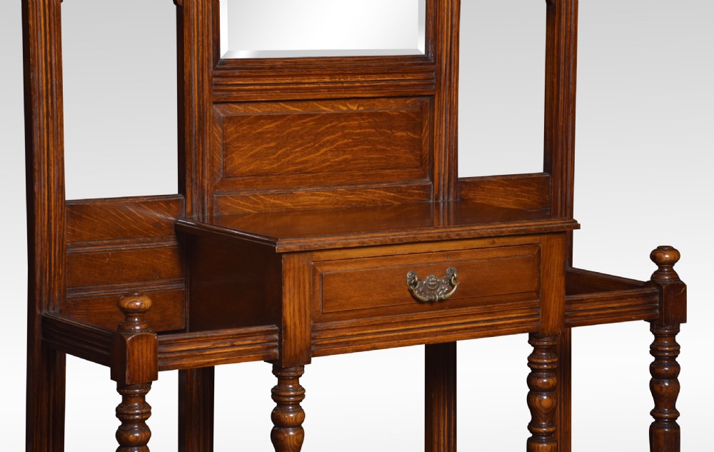 19th century carved oak hall stand View V